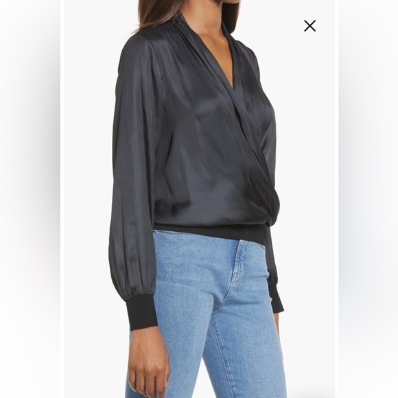 Current Air Surplice Satin Long Sleeve Top - Picture 4 of 13